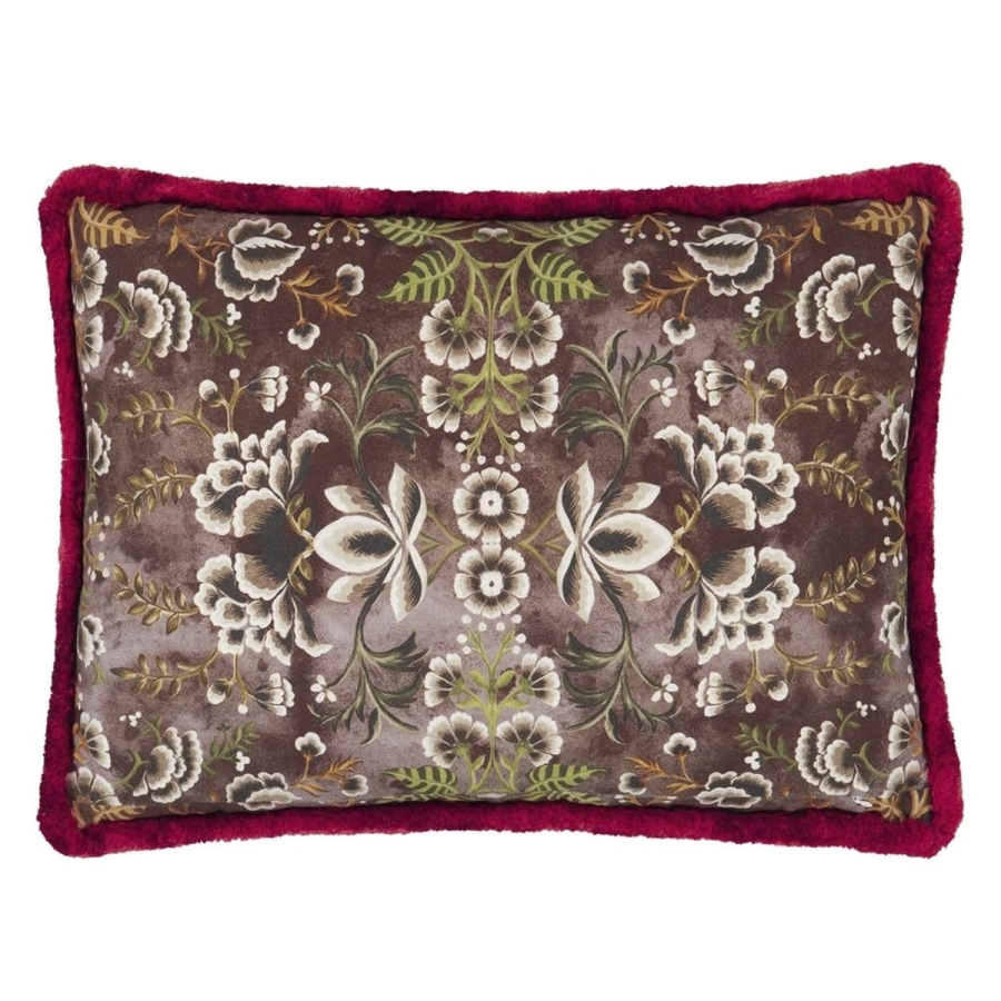 Декоративная подушка Designers Guild CCDG1469 Rose De Damas Embroidered Cranberry Cotton с обратной стороны