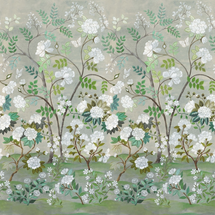 Ткань Designers Guild FDG3019/01 Fleur Orientale Celadon коллекции Porcelaine de Chine