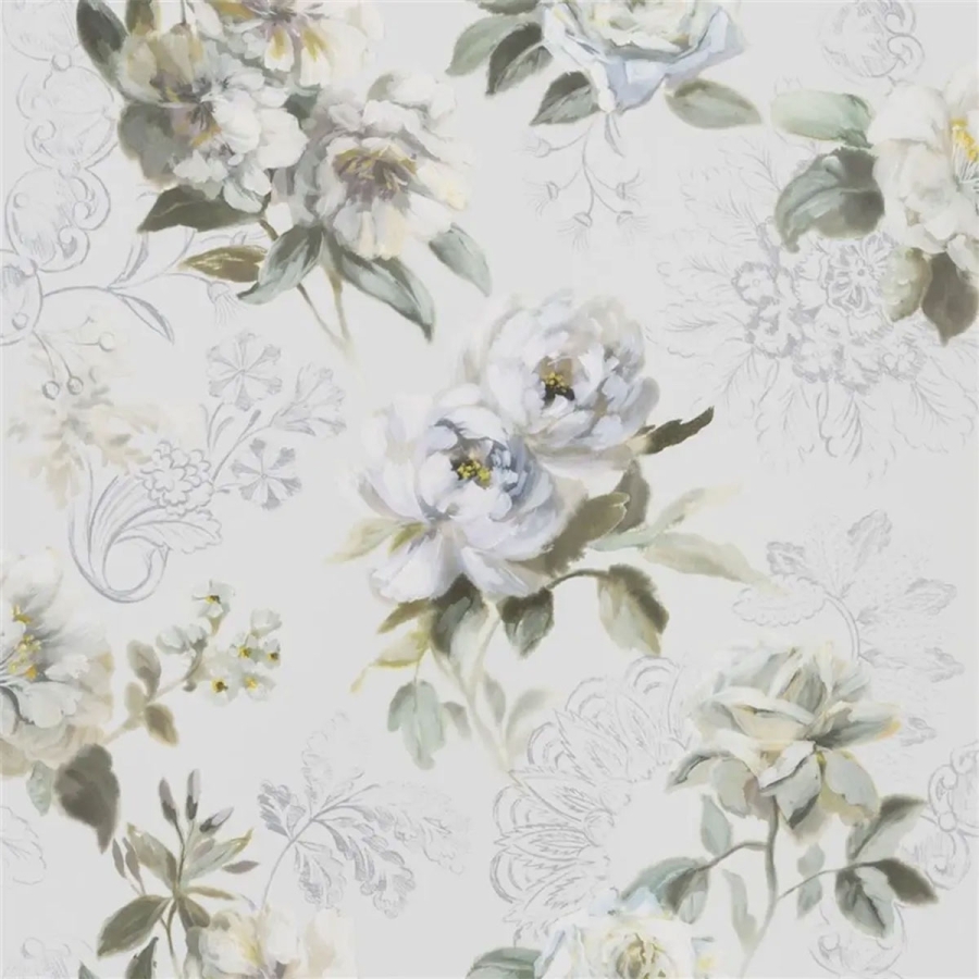 Обои флизелиновые Designers Guild PDG1051/02 Victorine Cloud коллекции The Edit - Flowers Wallpaper Volume I