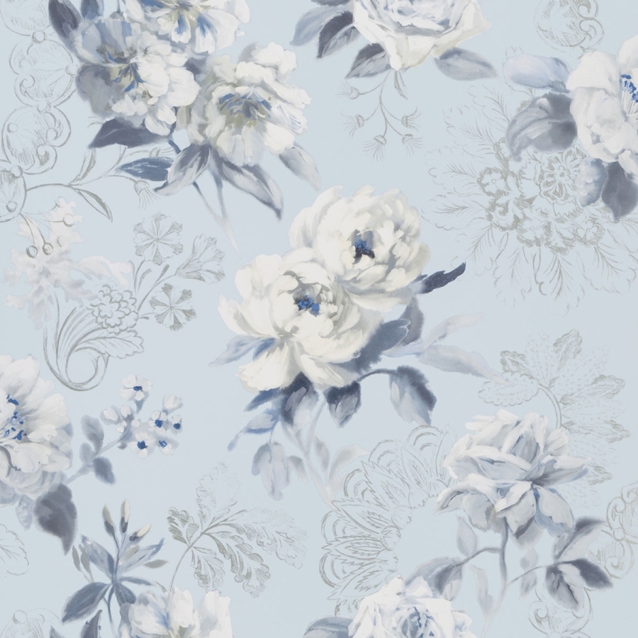 Обои флизелиновые Designers Guild PDG1051/03 Victorine Cornflower коллекции The Edit - Flowers Wallpaper Volume I