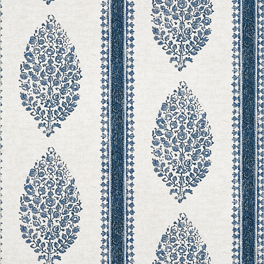 Обои бумажные Thibaut T10239 Chappana Blue and White коллекции Colony