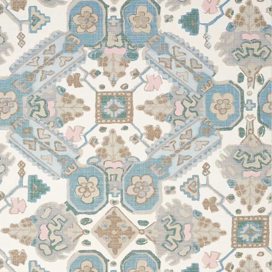 Обои бумажные Thibaut T10825 Persian Carpet Spa Blue коллекции Heritage