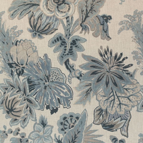 Ткань Thibaut F910214 Floral Gala Slate Blue and Flax коллекции Colony
