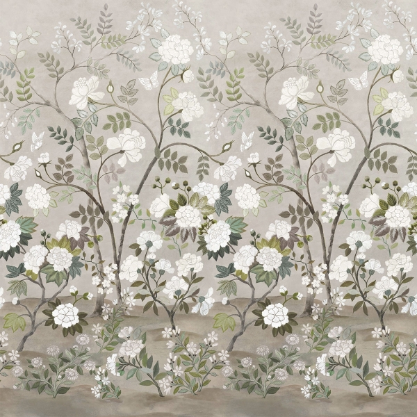 Ткань Designers Guild FDG3019/02 Fleur Orientale Pale Birch коллекции Porcelaine de Chine