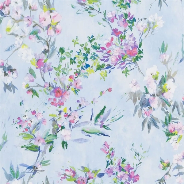 Обои флизелиновые Designers Guild PDG1024/01 Faience Sky коллекции The Edit - Flowers Wallpaper Volume I