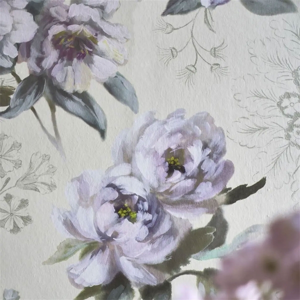 Обои флизелиновые Designers Guild PDG1051/01 Victorine Vanilla коллекции The Edit - Flowers Wallpaper Volume I в интерьере