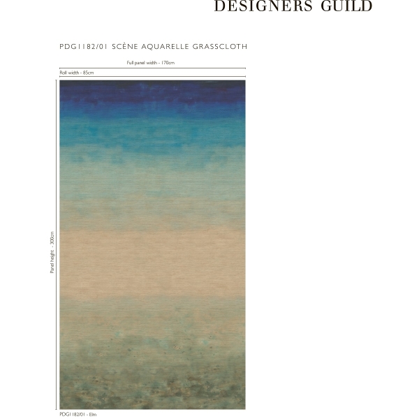 Панно PDG1182/01 Scene Aquarelle Grasscloth Elm коллекции Scenes and Murals III состоит из 2-х стыкующихся полотен по 85см
