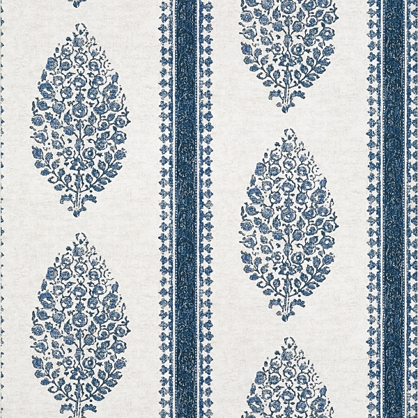 Обои бумажные Thibaut T10239 Chappana Blue and White коллекции Colony