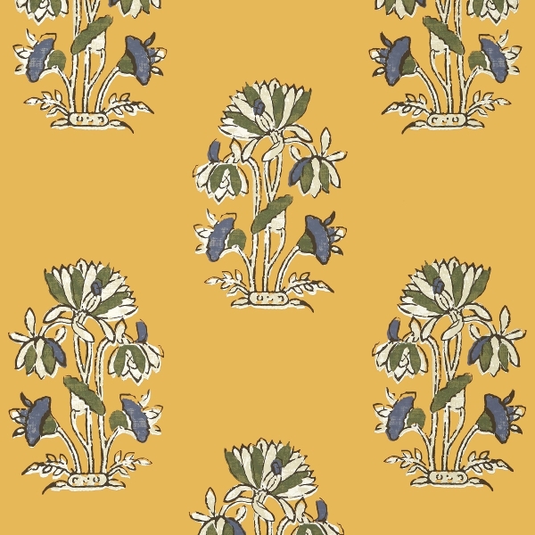 Обои бумажные Thibaut T13202 Lily Flower Harvest Gold коллекции Mesa