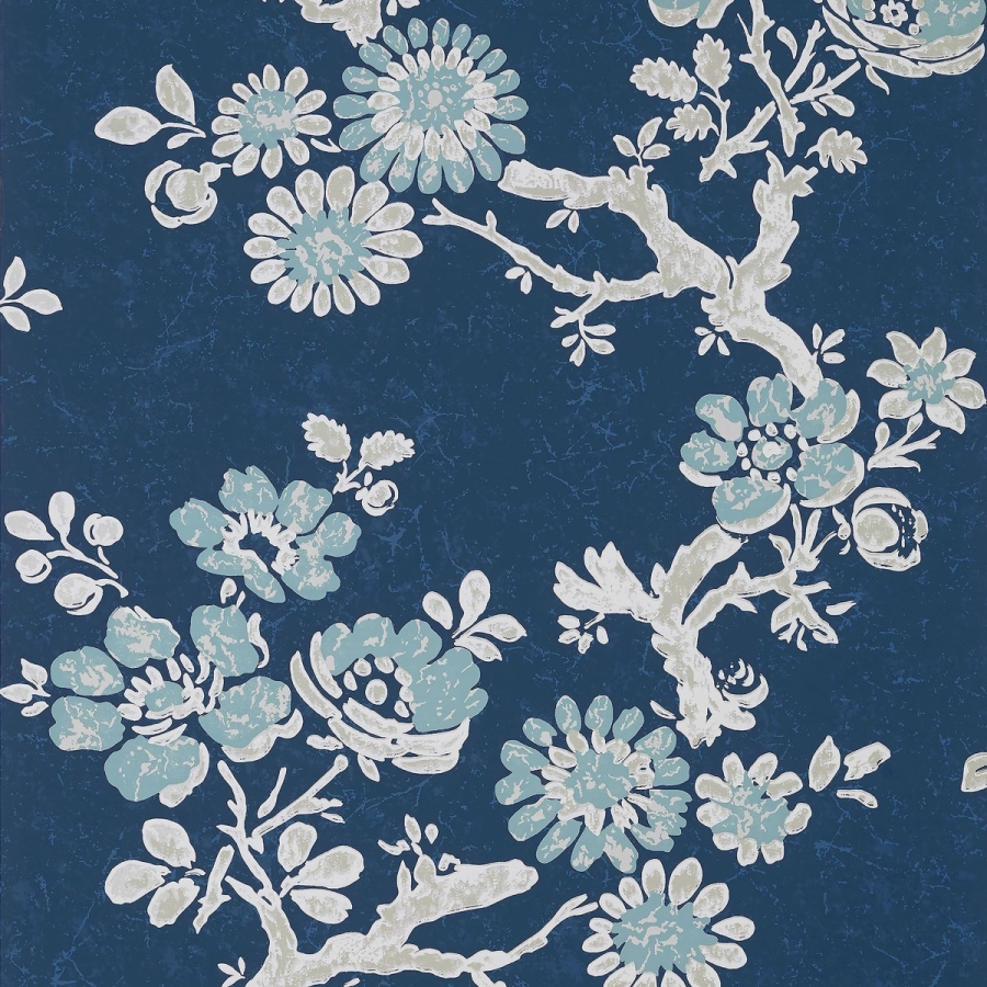 Обои бумажные Thibaut T10813 Claudette Navy коллекции Heritage