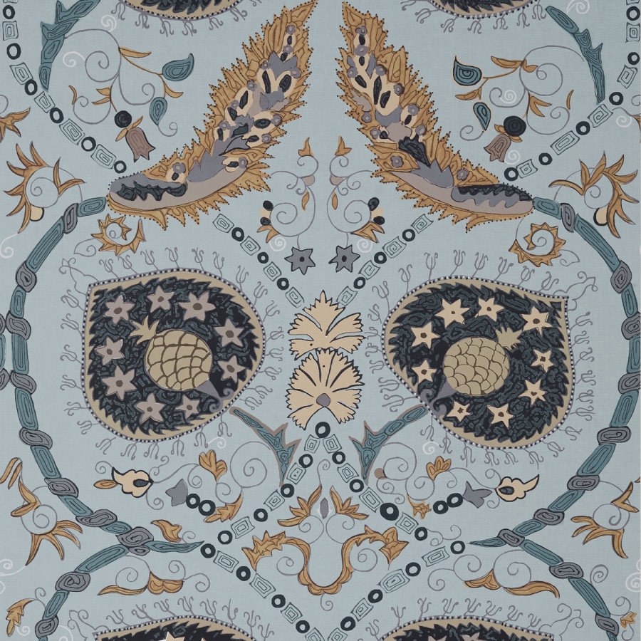 Обои флизелиновые Thibaut T13214 Lewis Mineral Blue коллекции Mesa