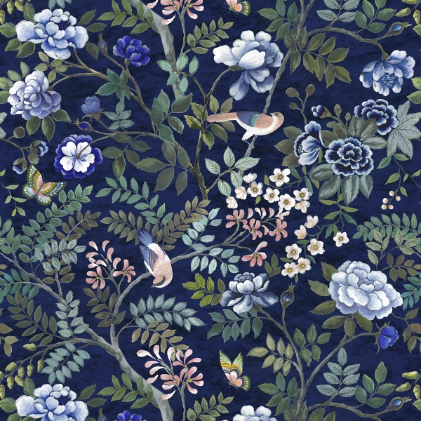 Ткань Designers Guild FDG3016/01 Velours Indigo коллекции Porcelaine de Chine