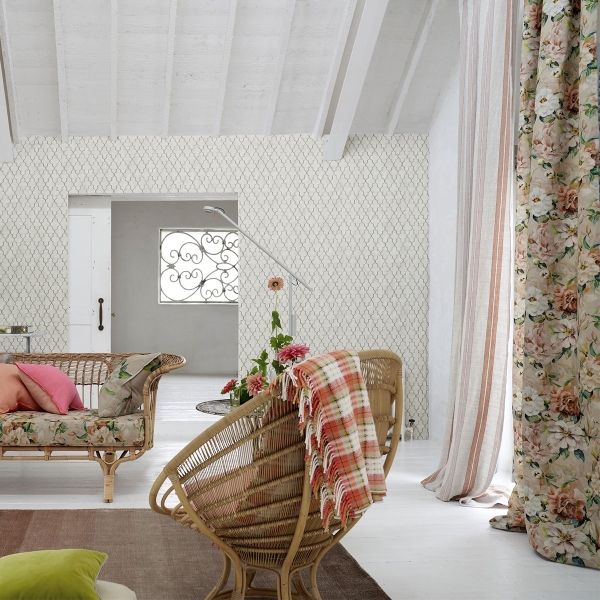 Ткань Designers Guild FDG3023/01 Jardin Botanique Tuberose в интерьере