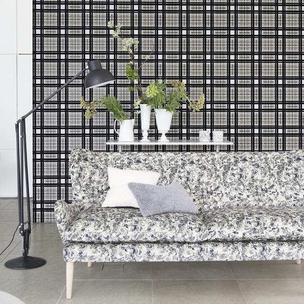 Ткань Designers Guild FDG3029/04 Odisha Graphite коллекции Madhya в интерьере
